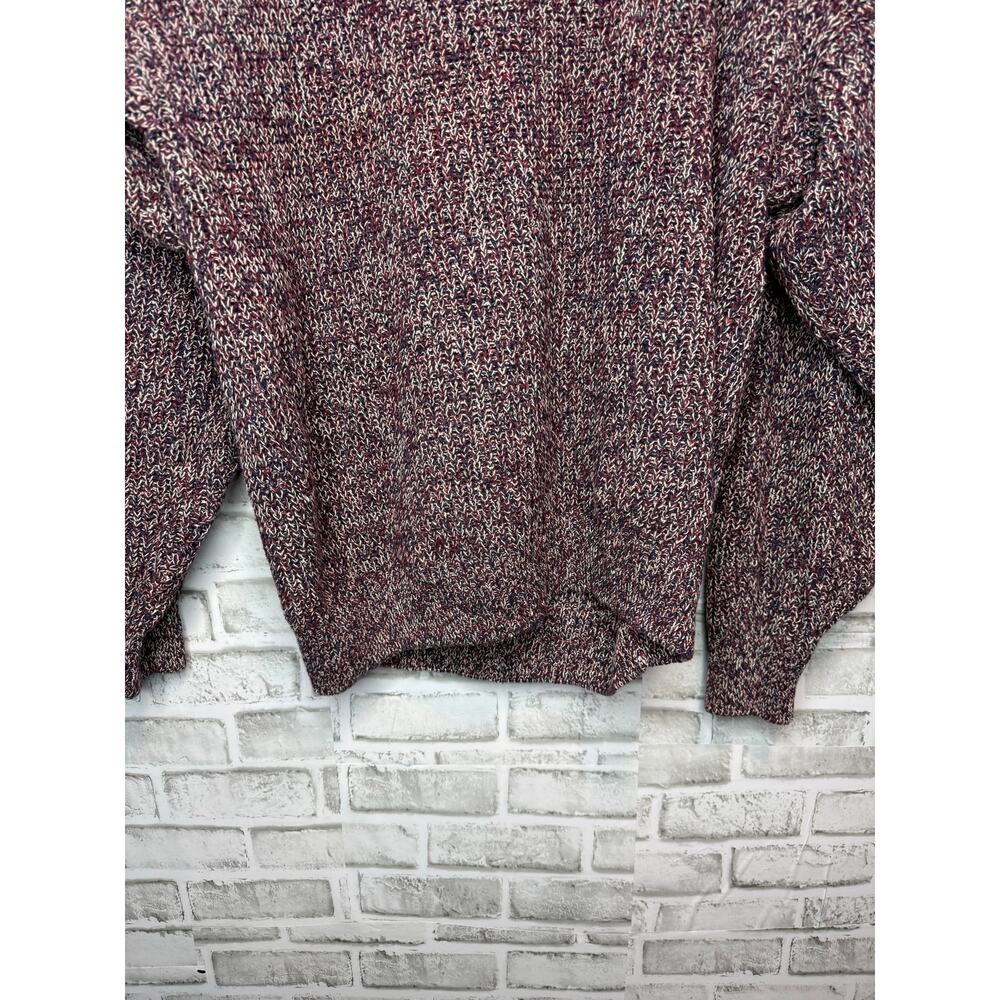 Vintage 417 Van Heusen Marled Knit Sweater XL Oversized Burgundy Crewneck Men's - Picture 2 of 7